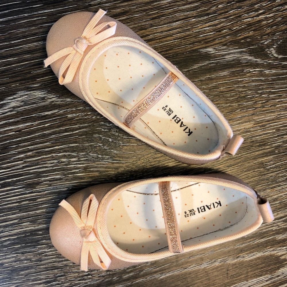 Rose gold ballet flats